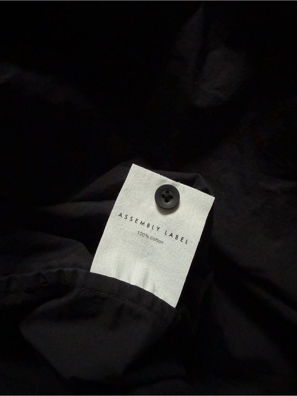 Assembly Label Black Cotton Blouse with Button Detail - Picture 2 of 4